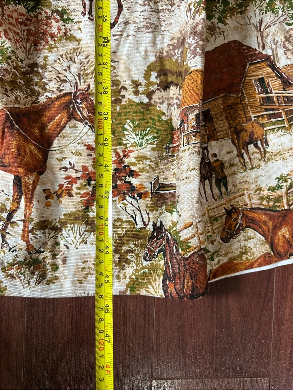 Vintage Pinch Pleat 70s Curtains Riverdale Ranch Riders Equestrian 23x48 Pair